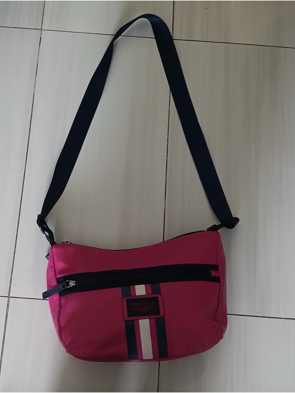 Tommy Hilfiger Hot Pink Crossbody with Navy Strap